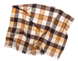 Cozy Flannel Blanket for Picnics, isolated on a transparent background