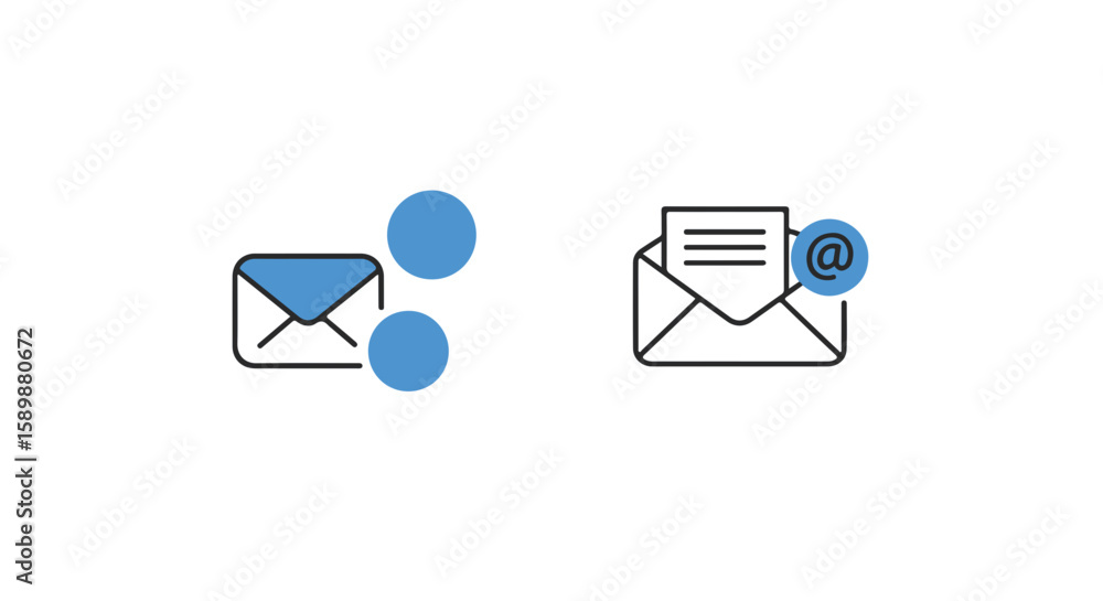 Poster email icons showcasing email sending and receiving.
