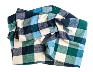 Flat Lay of Soft Flannel Blanket, isolated on transparent background