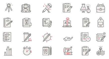 Fototapeta premium Set of school icons for different task and duties.