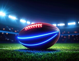 American football in stadium lights