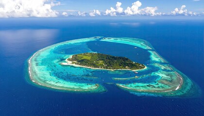 Aerial view of a tropical island