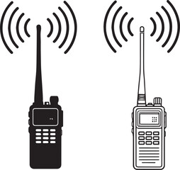 walkie-talkie icon and vector, black and white