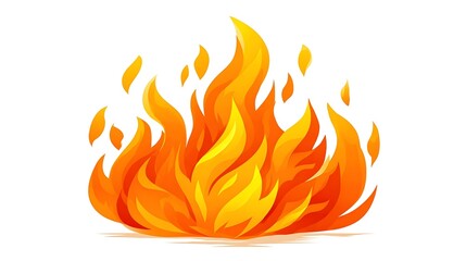 Stylish cartoon flame icon in 3D design  
