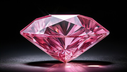 sparkling pink diamond gemstone with brilliant cut isolated on transparency background showcasing its vibrant color and clarity