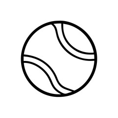 Tennis ball outline illustration, icon  on transparent background  