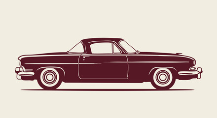 Retro Maroon Classic Car