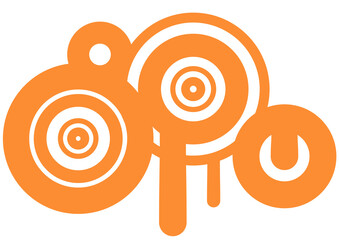 Abstract orange circles - Frutiger Metro graffiti element 