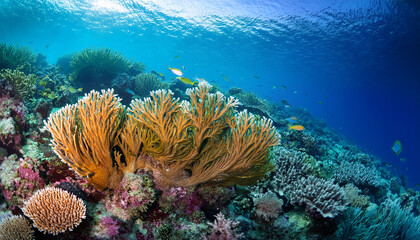 vibrant coral reef underwater scene facing climate change challenges