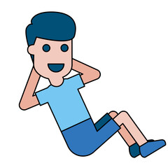 Illustration of Man Doing Sit-Ups