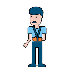 Illustration of a Sick Man with Arm in a Sling