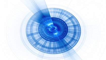 Fototapeta premium Abstract blue circular design on white background