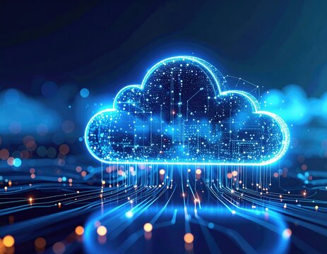 Abstract cloud computing graphic