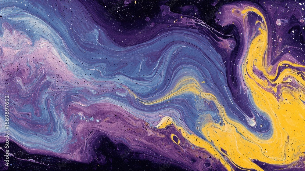 Poster abstract paint color background. exoplanet cosmic sea pattern, paint stains. marbleized effect. back