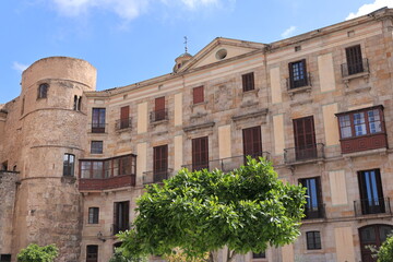 Blick in das Zentrum der Stadt Barcelona in Spanien	