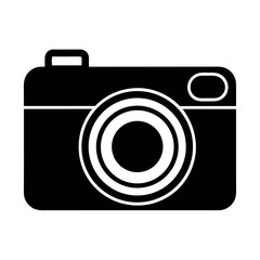 Digital Camera with Lens Icon Vector Illustration