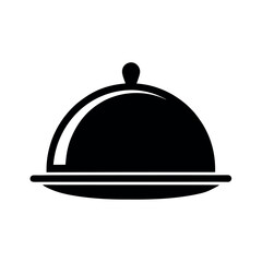 Dinner Plate with Cover Cloche Icon Vector Illustration