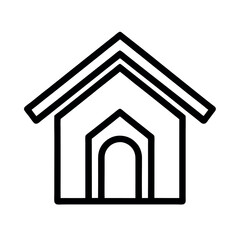 Dog House Outline Icon Vector Illustration
