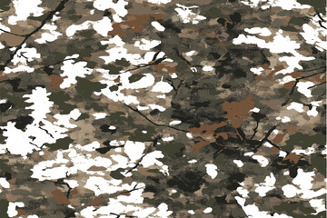 An ultra-realistic digital art of the camouflage pattern for military uniforms, with shades of brown and grey. A military camouflage vector seamless pattern camouflage pattern cloth texture.