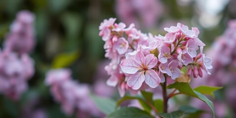 Fototapeta premium Soft-focus lilac and pink flowers, blurred background, purple, photography