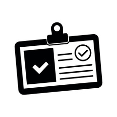 ID Card with Checkmark Icon Vector Illustration