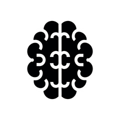 Jigsaw Brain Forming Logo Icon Vector Illustration