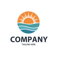 Sea and Sun abstract logo design