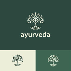 Ayurveda business logo, Tree vector abstract logo