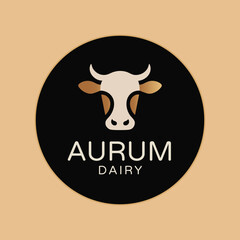 Dairy Business abstract logo, cow face logo