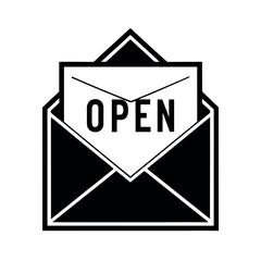 Open Envelope Party Invite Icon Vector Illustration