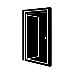 Open Front Door Symbol Icon Vector Illustration
