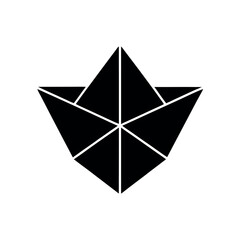 Paper Folded into Origami Shape Icon Vector Illustration