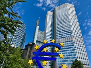 Die Europ&auml;ische Zentralbank (EZB) in Frankfurt am Main