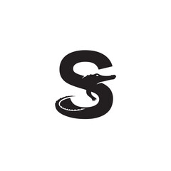 Elegant Letter S Logo Design Featuring a Dynamic Alligator
