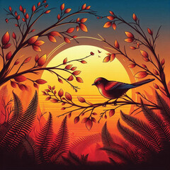 Nature Waterfall Bird