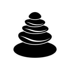 Spa Stone Stack Icon with Water Lines Vector Illustration