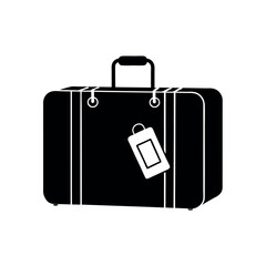 Travel Suitcase with Tags Logo Icon Vector Illustration