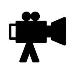 Video Camera Icon with Minimal Style Vector Illustration