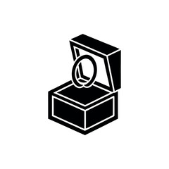 Wedding Ring Box Logo Icon Vector Illustration