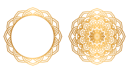Set of Golden Circle Mandala	