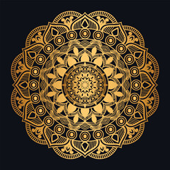 Vintage frame with gold mandala ornament