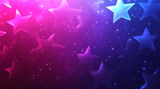 Floating Stars on Gradient Background with Glowing Light Effect Backdrop