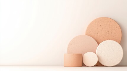 Fototapeta premium Minimal pastel circle podiums for beauty product display background