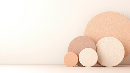 Fototapeta premium Minimal pastel circle podiums for beauty product display background