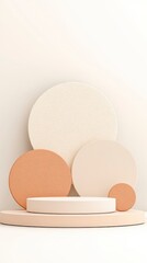 Fototapeta premium Minimal pastel circle podiums for beauty product display background