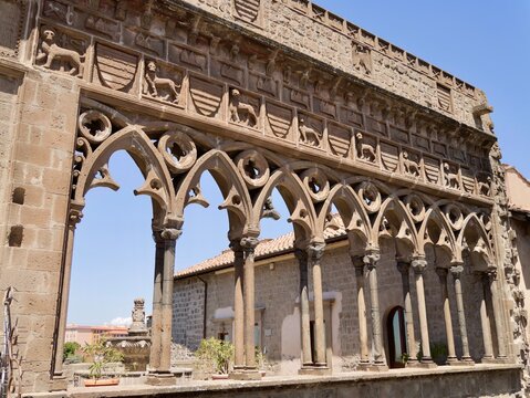Palace of the Popes in Viterbo (Palazzo dei Papi di Viterbo) and 'Piazza dei San Lorenzo'. Viterbo, Lazio region, Italy