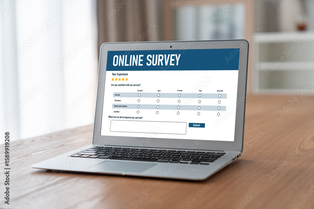 Poster online survey form for modish digital information collection on the internet network