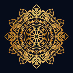 Set of gold zentangle mandalas, Mandala for henna, mehendi, tattoo, Decorative ethnic ornamental elements, Oriental patterns