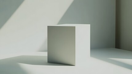 Fototapeta premium Minimalist White Cube Product Display Platform Mockup