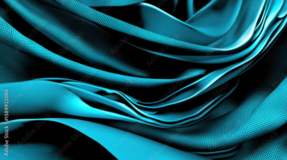 Poster a close-up of a blue and black background with wavy lines at the bottom of the image
